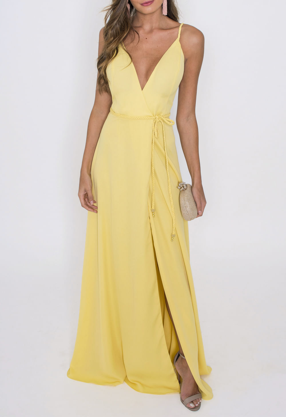 Vestido amarelo 2024 tom pastel