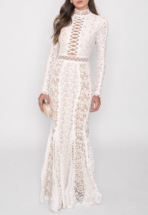 Vestido Josefina longo Fabulous Agilitá - branco
