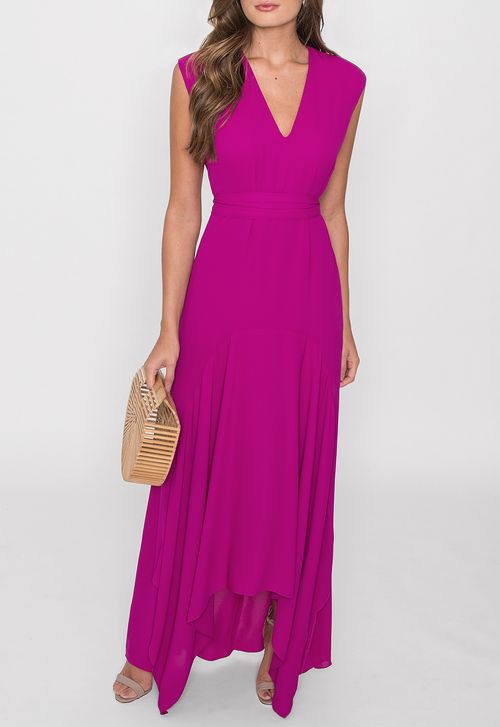 Vestido Betsy longo Amissima - rosa fúcsia
