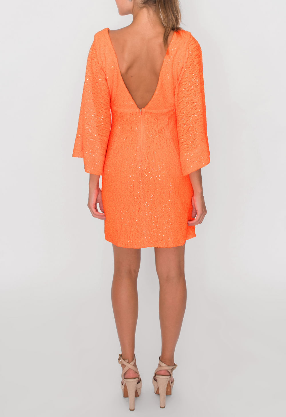 Vestido fashion neon laranja