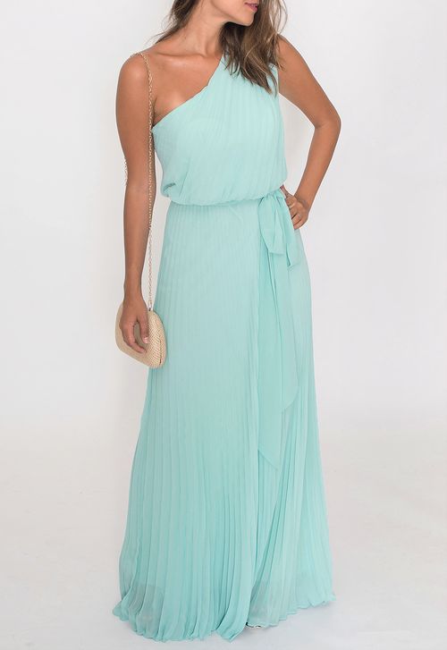 Vestido Lita longo Powerlook - azul tiffany
