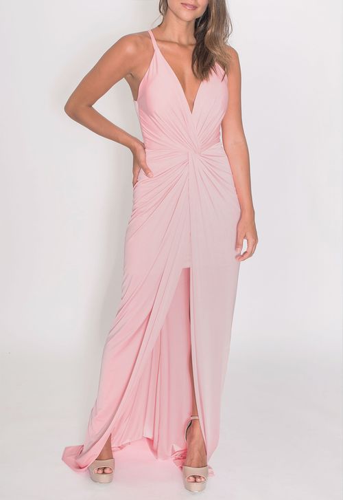 Vestido Quincy longo Powerlook - rosa
