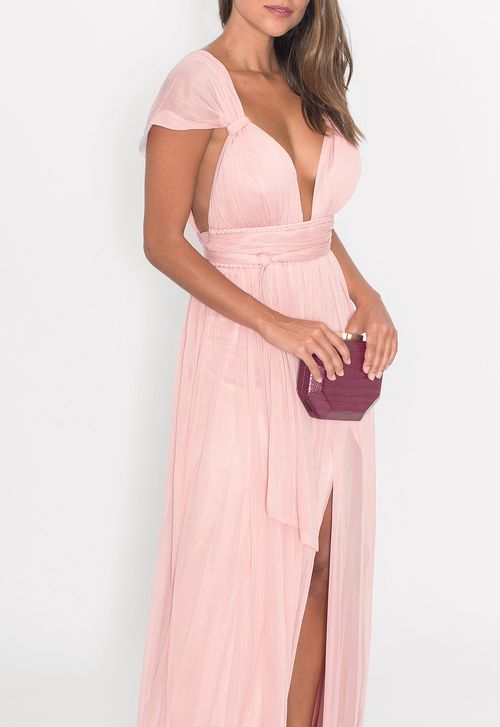 Vestido Bella longo Powerlook - rose