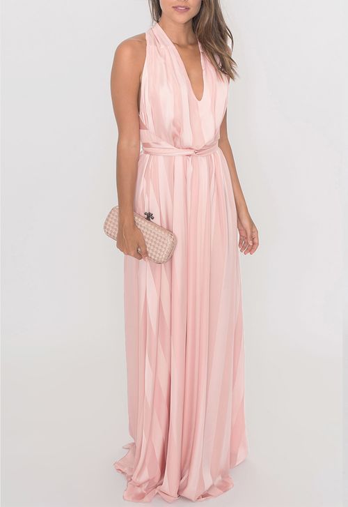 Vestido Ully longo Powerlook - rosa
