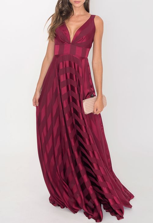 Vestido Eva longo Powerlook - vinho