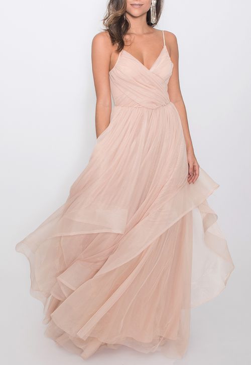 Vestido Cartagena longo Powerlook - nude