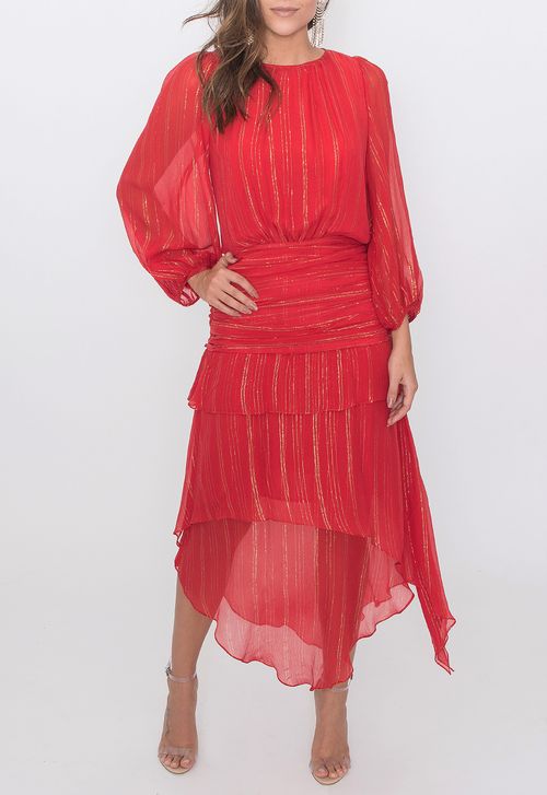Vestido Moniza midi Ateen - vermelho