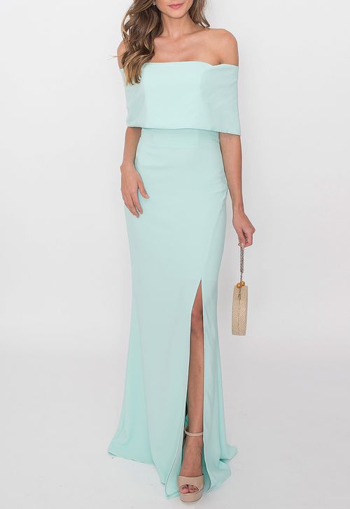 Vestido Cloe longo Powerlook - verde menta