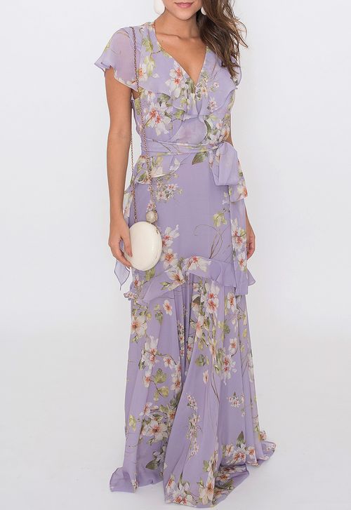 Vestido Loures longo Powerlook - lavanda