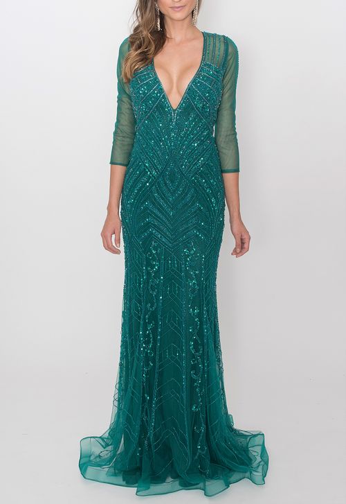 Vestido Malabo longo Powerlook - verde