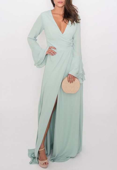 Vestido Marie longo Powerlook - verde