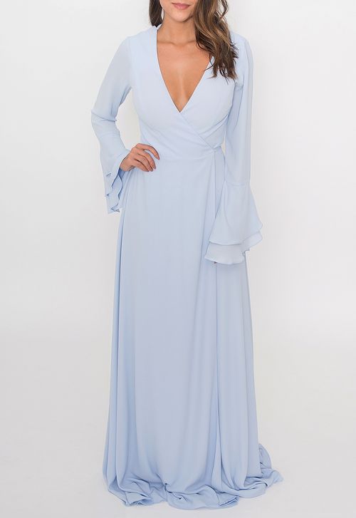 Vestido Marie longo Powerlook - azul