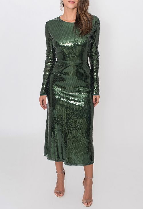 Vestido Tarsila midi Powerlook - verde