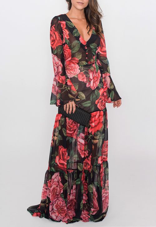 Vestido Loreta longo Powerlook - estampado