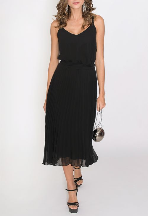 Vestido Anastácia midi Powerlook - preto