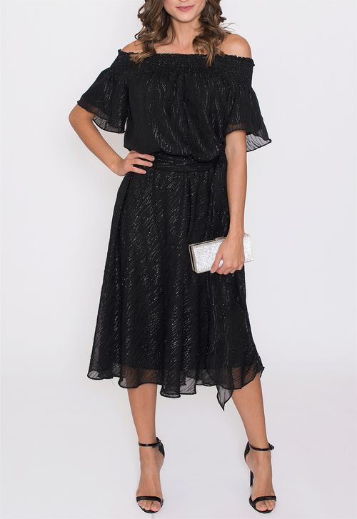 Vestido Cleo midi Powerlook - preto