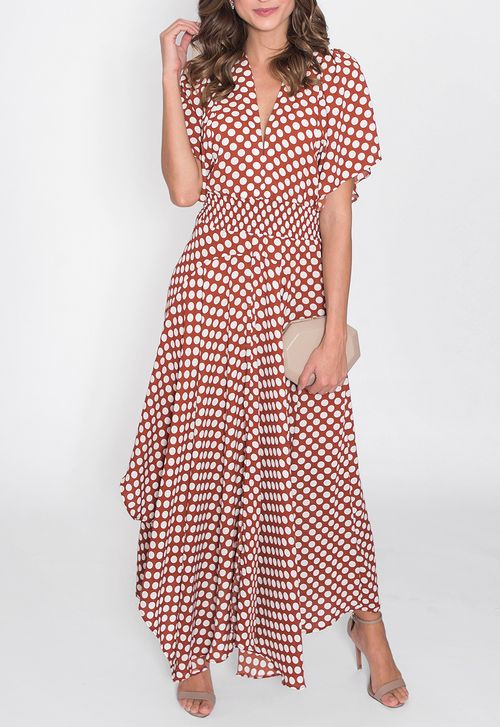 Vestido Modena midi Powerlook - vermelho