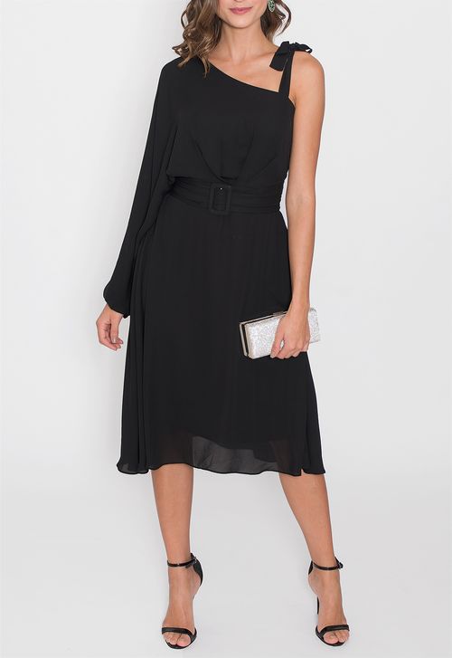 Vestido Claire midi Powerlook - preto