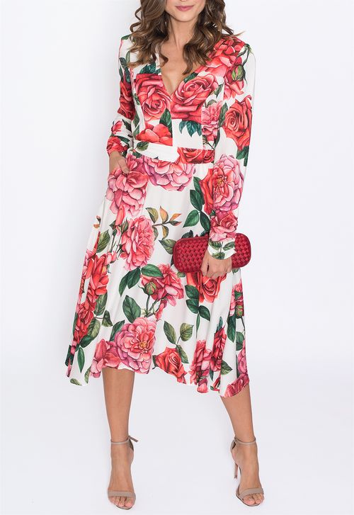 Vestido Maribel midi Powerlook - estampado (disponível apenas na loja Niterói)