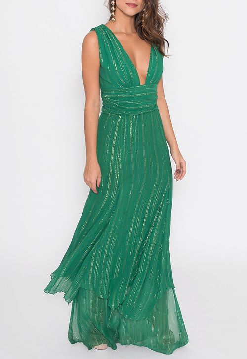 Vestido Camboja longo Ateen - verde