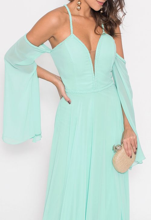 Vestido Argentina longo Powerlook - verde menta