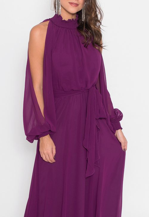 Vestido Fay longo Powerlook - roxo uva