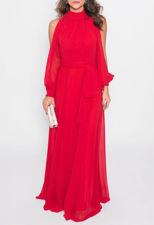 Vestido Fay longo Powerlook - vermelho