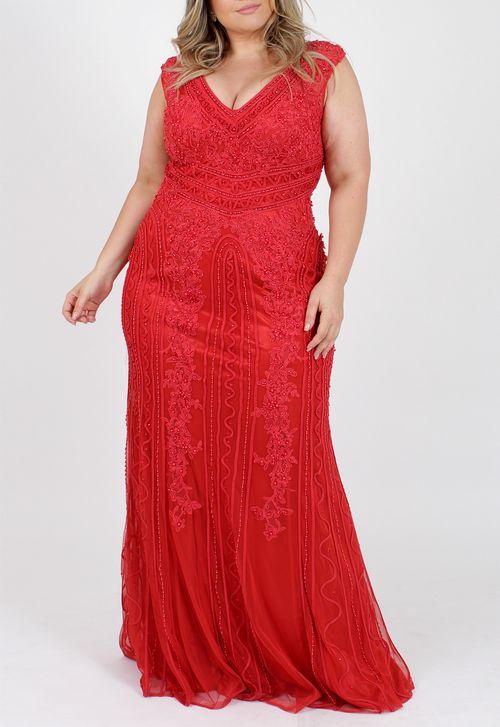 Vestido Persia longo Powerlook - vermelho
