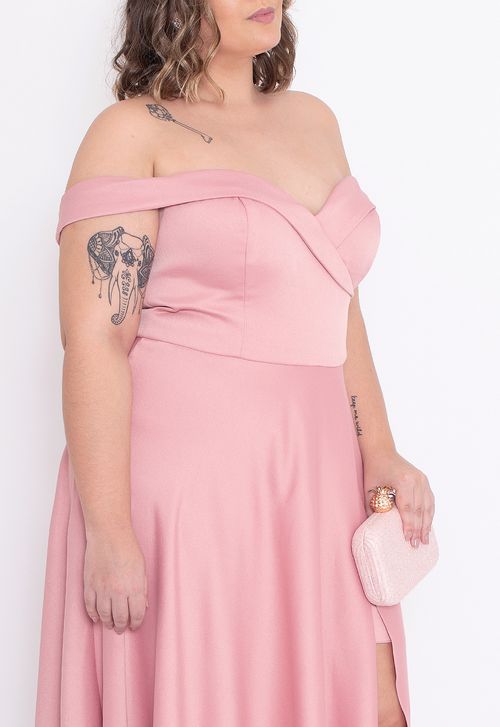 Vestido Doroteia longo Powerlook - rose