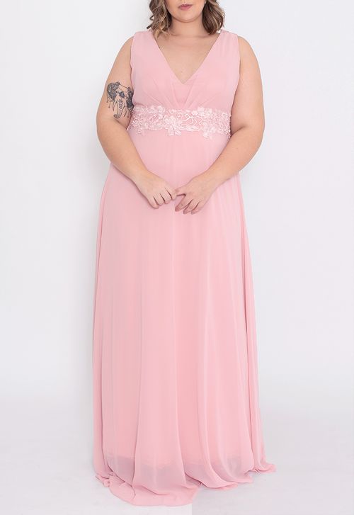 Vestido Mafalda longo Powerlook - rosa