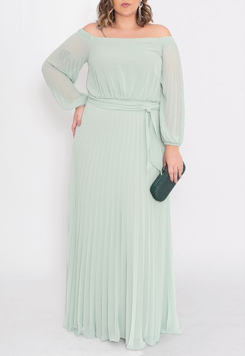 Vestido Tavares longo Powerlook - verde menta