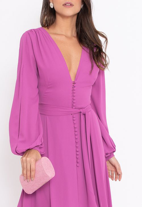 Vestido Kampala midi Amissima - rosa