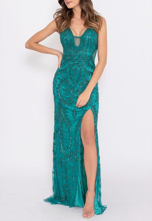 Vestido Chandon longo Powerlook - verde