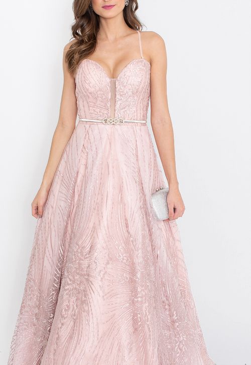 Vestido Bibiana longo Powerlook - rosa