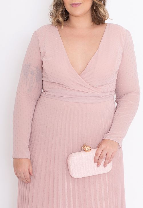 Vestido Mazzolene longo Powerlook - rose