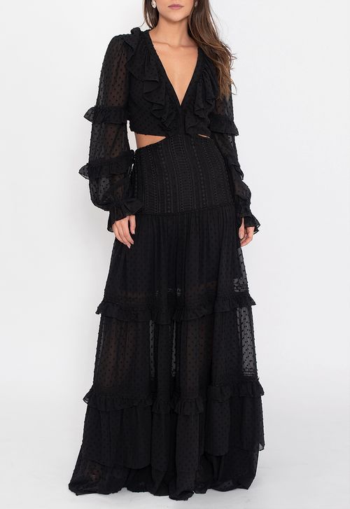 Vestido Mariana longo Amissima - preto