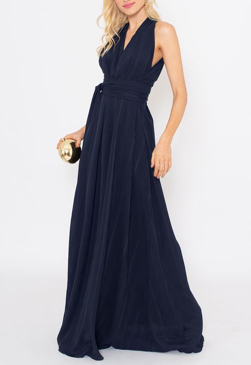 Vestido Noa longo Powerlook - azul marinho