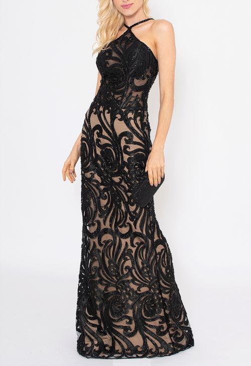 Vestido Silvia longo Powerlook - preto
