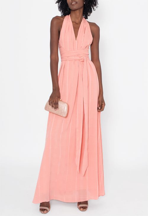 Vestido Noa longo Powerlook - pêssego
