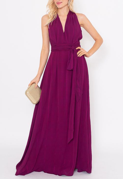 Vestido Noa longo Powerlook - roxo uva