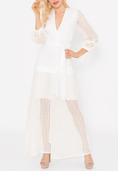 Vestido Renata longo Amissima - off white