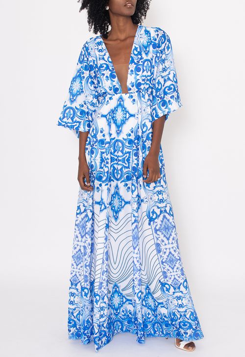 Vestido Luciana longo Powerlook  - estampado