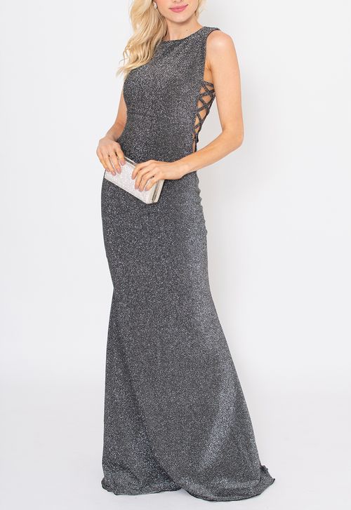 Vestido Dora longo Powerlook - cinza grafite