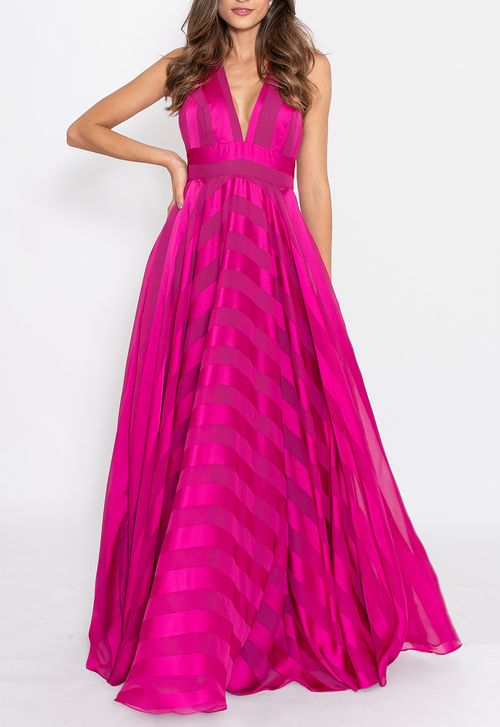 Vestido Priya longo Powerlook - rosa fúcsia