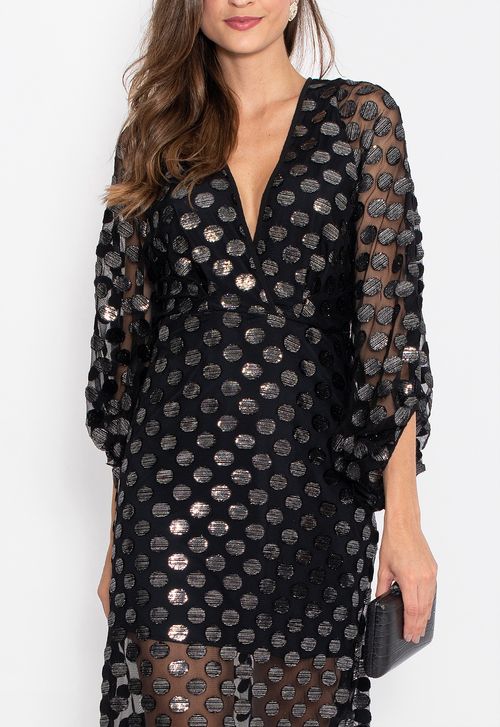 Vestido Dascha midi Ateen - preto