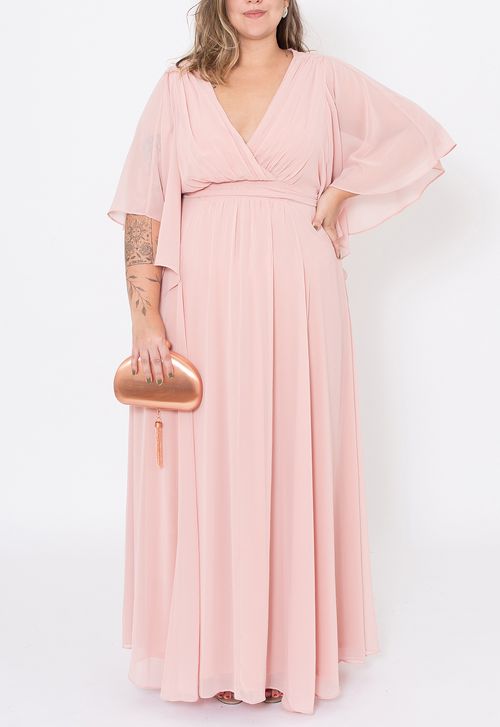 Vestido Zínia longo Powerlook - rosa