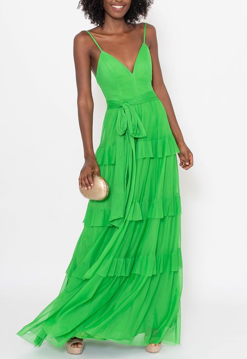 Vestido Fiorela longo Powerlook - verde