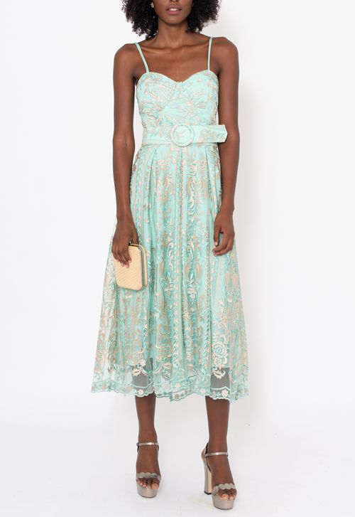Vestido Eliete midi Powerlook - verde