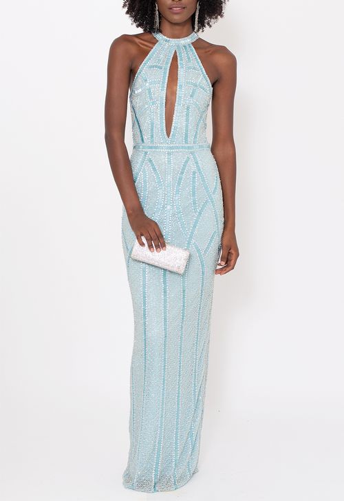 Vestido Land longo Powerlook - azul