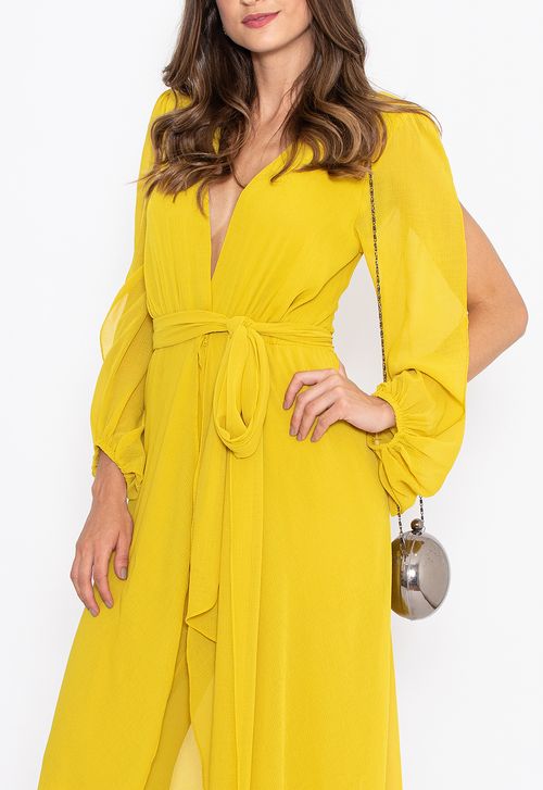 Macacão Karin midi Amissima -  amarelo